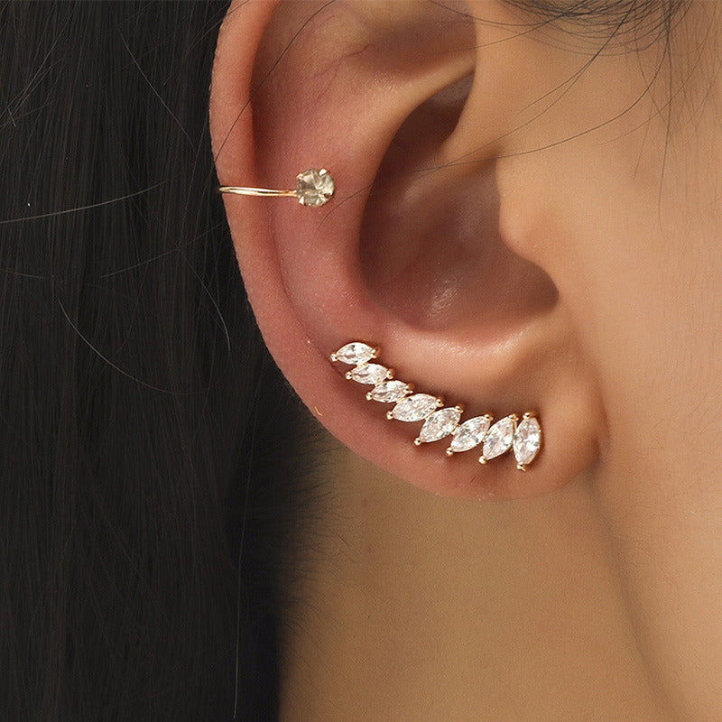 Geometric Ear Clip Leaf Ear Clip