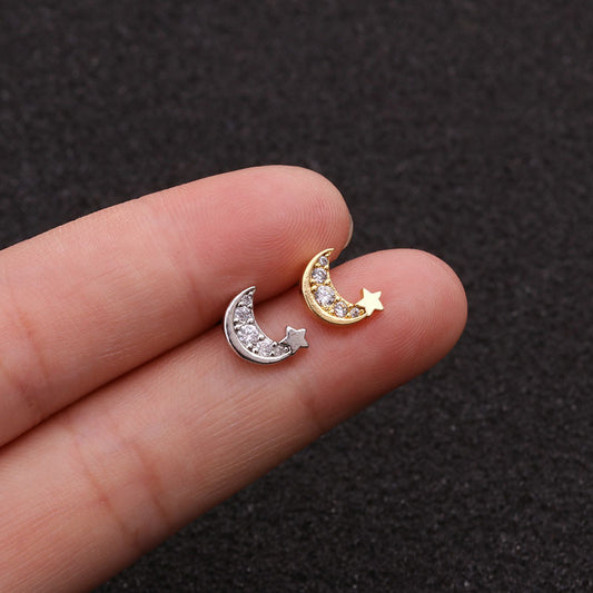 Earring With Stainless Steel Double - Sided Screw Ear Stud Single