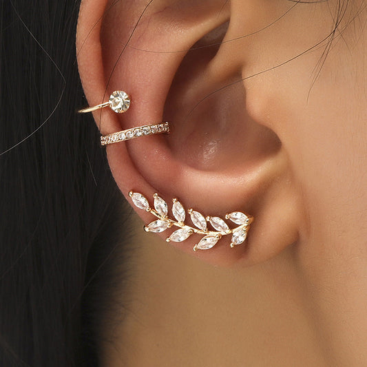 Geometric Ear Clip Leaf Ear Clip