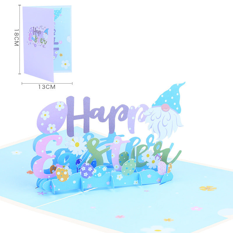 Creative 3D Easter Bunny Flower Basket Greeting Card