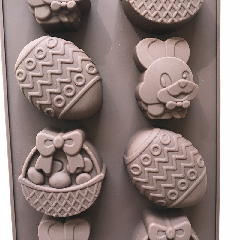 Easter 8-piece Egg Rabbit Basket Silicone Mold