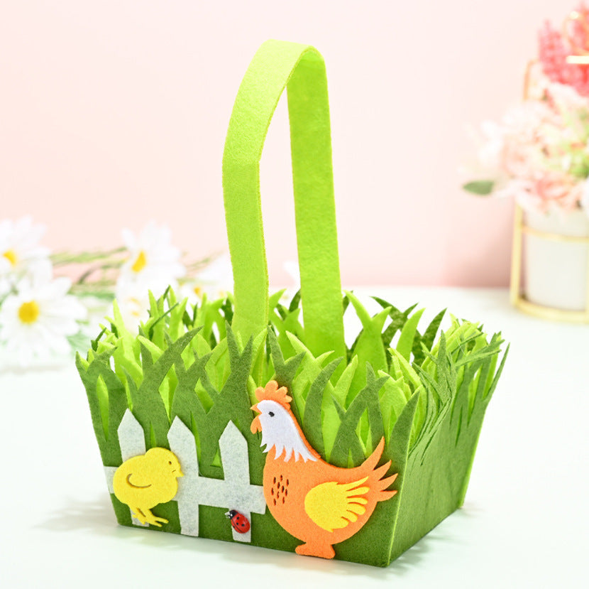 Easter Bunny Square Handy Non Woven Basket Decoration