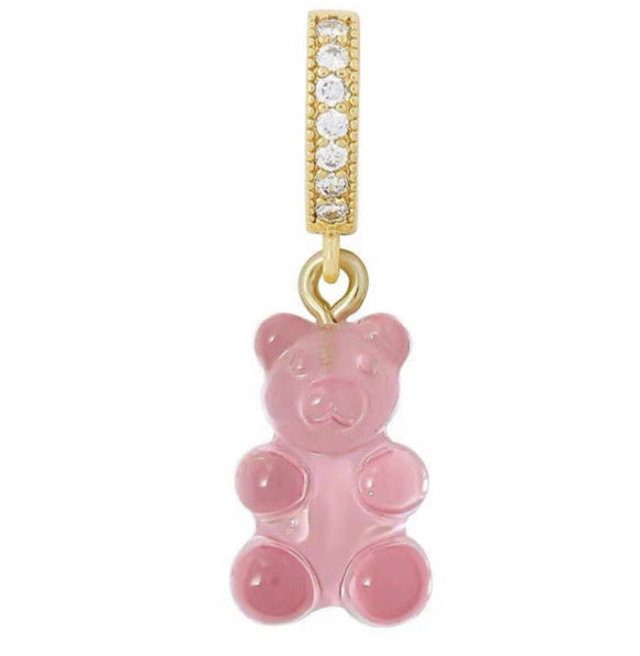 Colorful Bear Pendant Gummy Love Necklace Women's