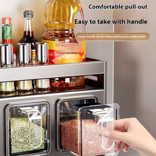 Punch-free Wall-mounted Multi-functional Kitchen Spice Rack