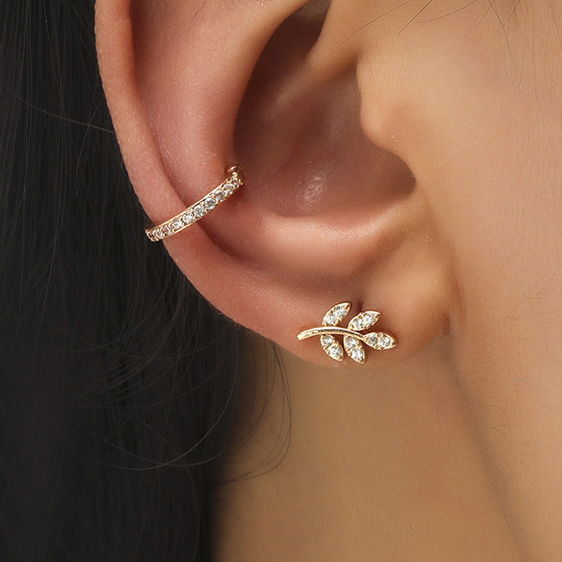 Geometric Ear Clip Leaf Ear Clip